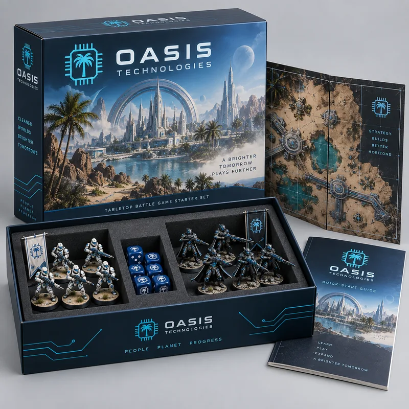 AI demo artwork of a tabletop starter set